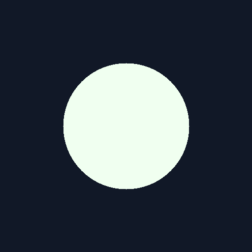 Hard-threshold circle — staircase aliasing visible at edges, each pixel binary in/out